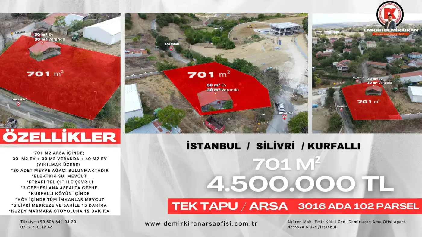 Kurfallı Bölgesinde 701 m² Satılık Arsa
